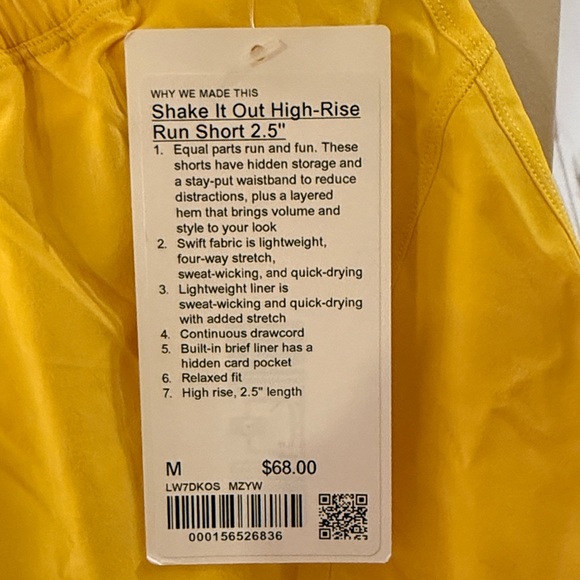 Lululemon Shake It Out High Rise Short 2.5” in Maize Yellow - Picture 6 of 7